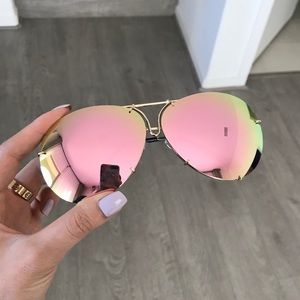 Pink Mirrored Oversized Aviator Sunglasses